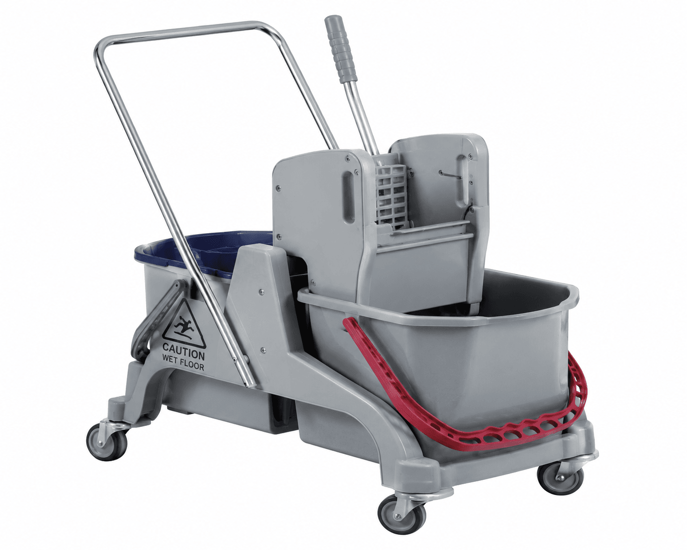 Double Bucket Mop Wringer Trolley – Commercial Janitorial Cleaning Cart