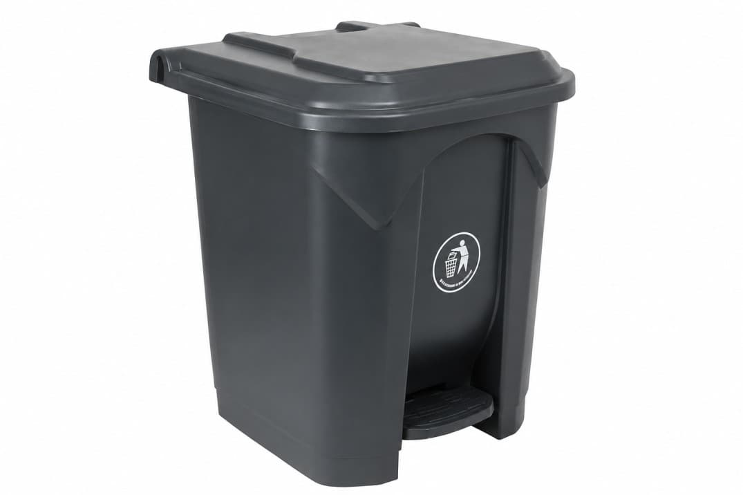 Waste Bin 30 Litres with Pedal – Grey Plastic Waste Bin